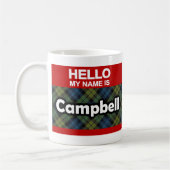 Hello My Name is Campbell Scotishタータンチェック コーヒーマグカップ (左)