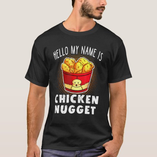 Hello My Name Is Chicken Nugget Lazy Costume Kids Tシャツ (正面)