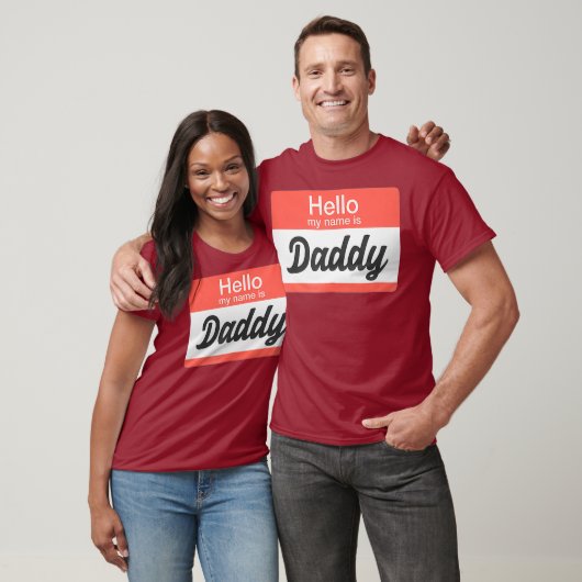 Hello My Name is Daddy Nameタグおもしろいゲイ Tシャツ (ユニセックス)