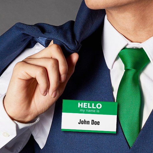 Hello My Name Is - Green Name Tag 名札