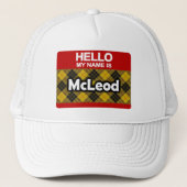 Hello My Name is McLeod Scottish Clan Tartan キャップ (正面)