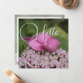 Hello naissance souhaiter bienvenue saluer rose ノートカード (正面/裏面インサイチュ)