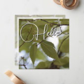 Hello naissance souhaiter bienvenue saluer vert ノートカード (正面/裏面インサイチュ)