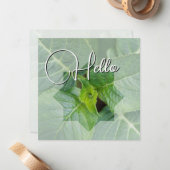Hello naissance souhaiter bienvenue saluer vert ノートカード (正面/裏面インサイチュ)