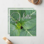 Hello naissance souhaiter bienvenue saluer vert ノートカード (正面/裏面インサイチュ)