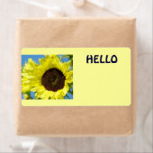 Hello Nameタグイエローサンフラワーズサンフラワー ラベル (インサイチュ)