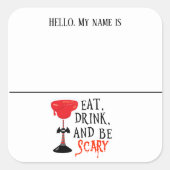 Hello Nameタグウィッチハローウィンパーティ スクエアシール (正面)