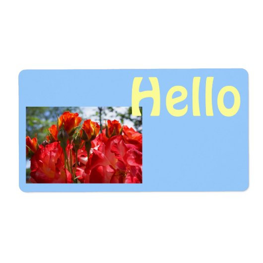 Hello NameタグカスタムRed Roses Personalize ラベル (正面)