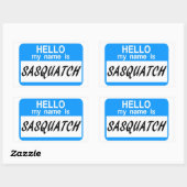 Hello Nameタグサスカッチ 長方形シール (シート)