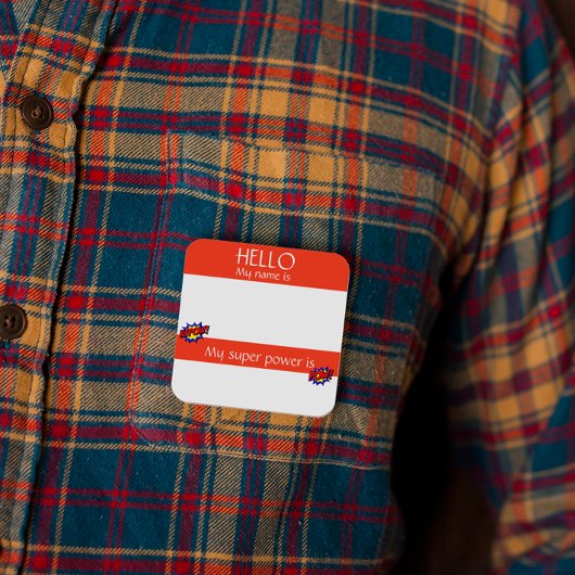 Hello Nameタグステッカーおもしろいバすごいッジ スクエアシール