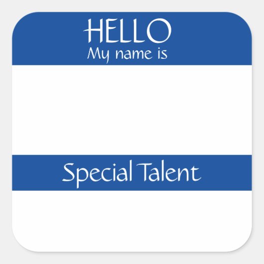 Hello Nameタグステッカーのバッジおもしろいパーティー スクエアシール (正面)