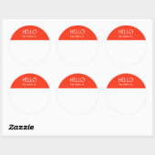 Hello Nameタグステッカーバッジ私の名前は ラウンドシール (シート)