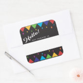 Hello nameタグフェスティバルカラフルパーティー スクエアシール (封筒)