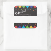 Hello nameタグフェスティバルカラフルパーティー スクエアシール (バッグ)