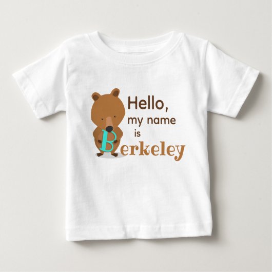 Hello Name Bear ベビーTシャツ (正面)