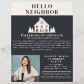 Hello Neighbor Gray Rustic Real Estate Agent Photo チラシ (正面)