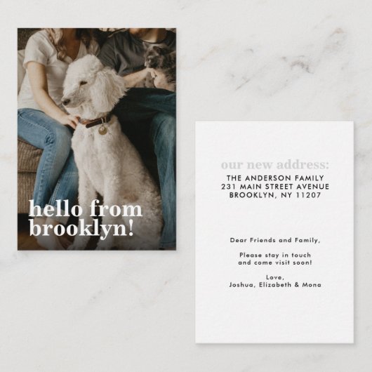 Hello New Home Address写真の移動のお知らせ ノートカード (正面/裏面)