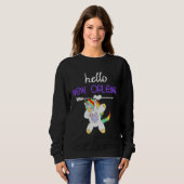Hello New Orleans Louisiana Dabbing Unicorn Funny スウェットシャツ (正面フル)