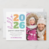 Hello New Yearフォトはっきりしたモダンカスタム追加 シーズンカード (正面)