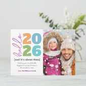 Hello New Yearフォトはっきりしたモダンカスタム追加 シーズンカード (スタンド正面)