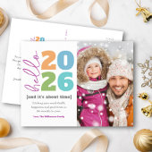 Hello New Year型はっきりしたモダンカスタム年写真 シーズンポストカード