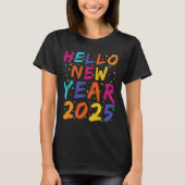 Hello New Year 2025ファミリーマッチングお祝いPa Tシャツ (正面)