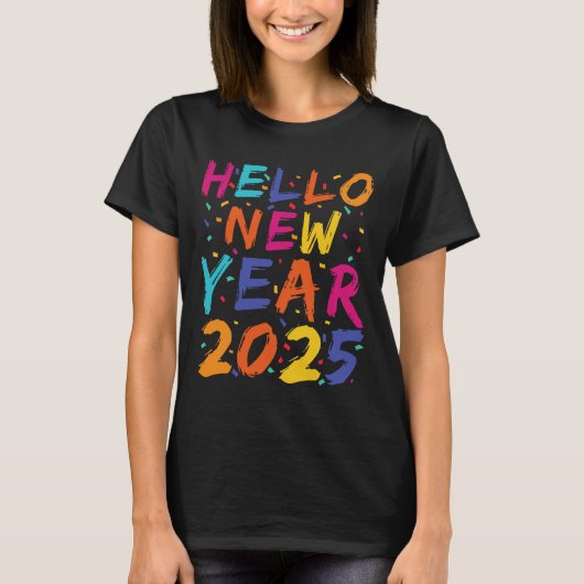 Hello New Year 2025ファミリーマッチングお祝いPa Tシャツ (正面)