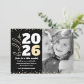 Hello New Year Black金ゴールドモダン年カスタムの写真 シーズンカード (スタンド正面)