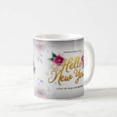 Hello New Year Floral Fireworks Classic Mug コーヒーマグカップ (正面右)