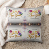 Hello New Year Floral Luxury 20x20 Throw Pillow クッション (ブランケット)