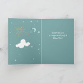 Hello New Year - Teal Festive New Years Celebr カード (内部)