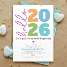 Hello New Year TypeモダンはっきりしたカスタムAdd Year