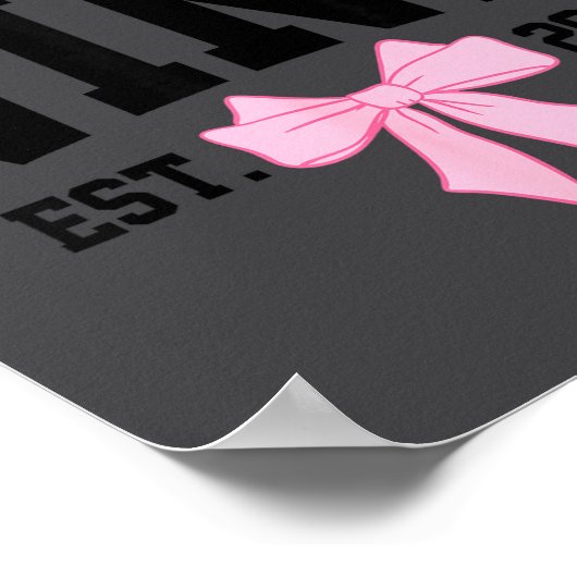 Hello Nine Est 2017 Coquette Bow 9th Birthday Girl ポスター (角)