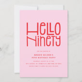 HELLO NINETY Modern 90th Birthday 招待状 (正面)