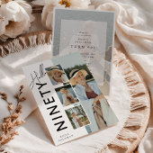 Hello NINETY' Modern Photo Collage 90th Birthday 招待状