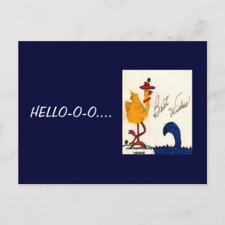 HELLO-O-O….幸運を祈ります!     郵便はがき ポストカード