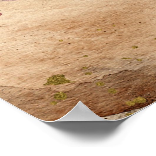 Hello October水彩ブラウンメープル離れ ポスター (角)