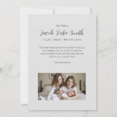 “Hello” Personalized Photo Birth Announcement Card (裏面)