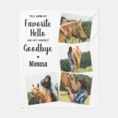 Hello Petお気に入りのメモリアルのパーソナライズ4写真 フリースブランケット (正面)