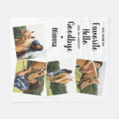 Hello Petお気に入りのメモリアルのパーソナライズ4写真 フリースブランケット (正面(横))