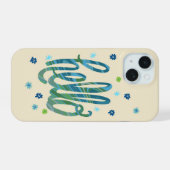 Hello phone case with cute flowers iPhone 15ケース (裏面横)