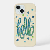 Hello phone case with cute flowers iPhone 15ケース (裏面)