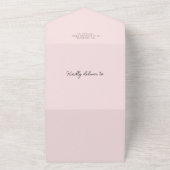 Hello Pink Monogram写真誕生のお知らせ オールインワン招待状 (外側)