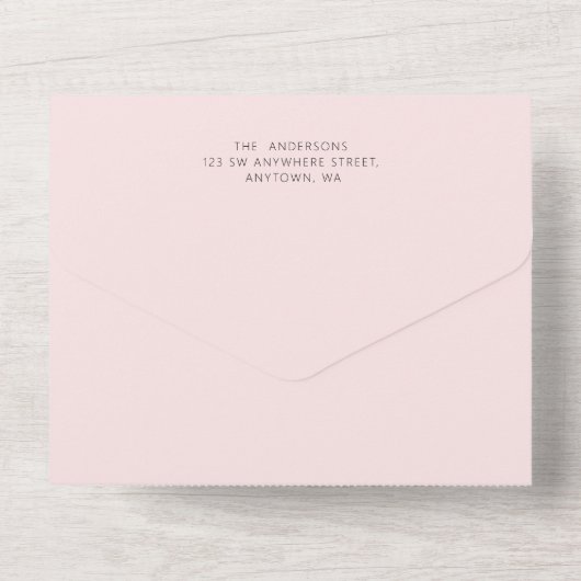 Hello Pink Monogram写真誕生のお知らせ オールインワン招待状 (裏面)