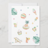 Hello Pool Beach Party Summer Birthday Invitation 招待状 (裏面)
