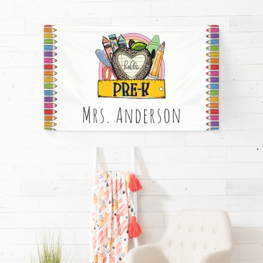 Hello Pre-k新学期教室 横断幕 (インサイチュ)