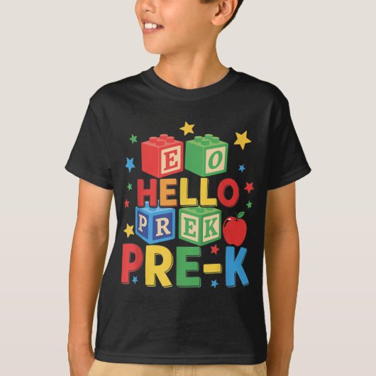Hello Pre-k _ハッピーファースト新学期Cu Tシャツ (正面)