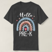 Hello Pre K Funny Boho Rainbow Back To School  Tシャツ (デザイン正面)