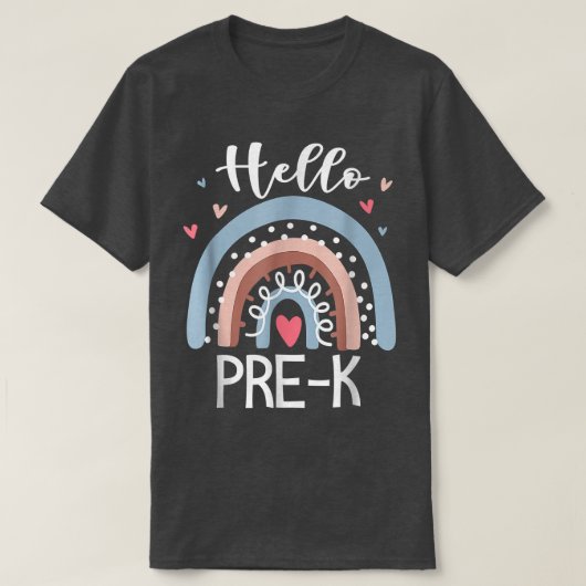 Hello Pre K Funny Boho Rainbow Back To School  Tシャツ (デザイン正面)
