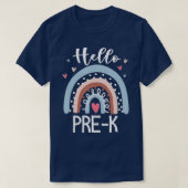 Hello Pre K Funny Boho Rainbow Back To School Tシャツ (デザイン正面)